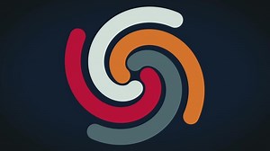 Spiral glowing effect abstract circular color trails, abstract. Blue background. Colored spiral with woven lines in the shape of a circle