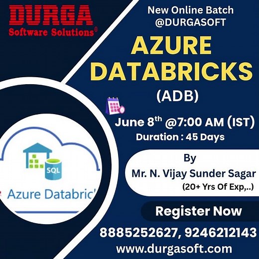AZURE DATABRICKS (ADB) Online Training @ DURGASOFT #durgasoftware #durgasoft #durgasoftonine #shorts