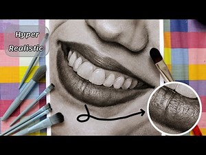 How to Draw Realistic Lips with Charcoal | Hyperrealistic Drawing Tutorial