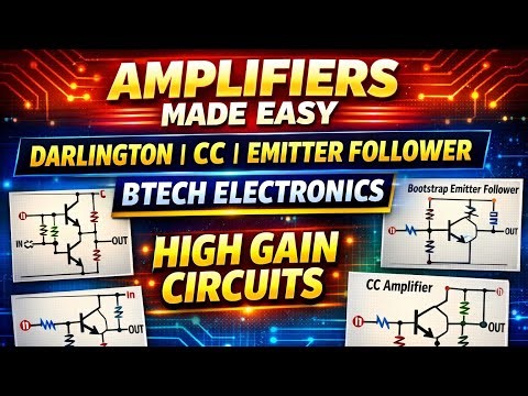Darlington pair amplifier, bootstrap emitter follower,emitter follower,cc amplifier #btech