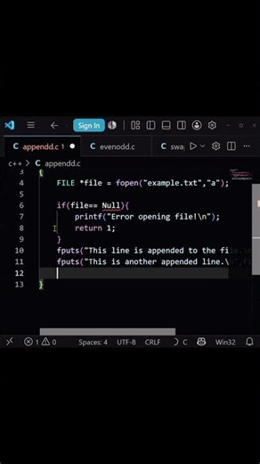 C Programming Secrets: The Append Mode 📂 | File Handling 🫵