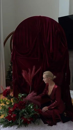 DIY burgundy backdrop
