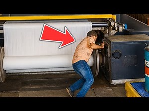 He Tried to Place a Fabric Piece, but the Machine Suddenly Moved | Rotating Roller Accident