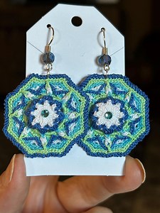 Micro Crochet | Overlay | Ocean Breeze Octagon Earrings - Etsy Canada