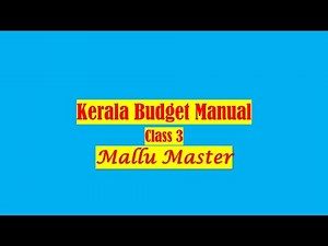 Kerala Budget Manual. Class 3.