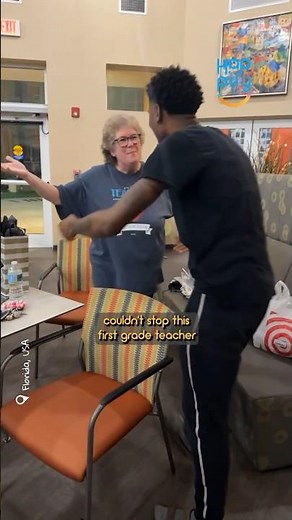 His 1st grade teacher flew 1000 miles for THIS moment 😭❤️ #graduation #teacher #goodnews