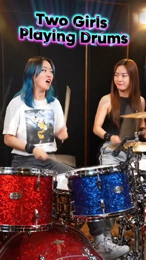 Two Girls Playing Drums 🥁🔥 | Powerful Drum Performance #drums