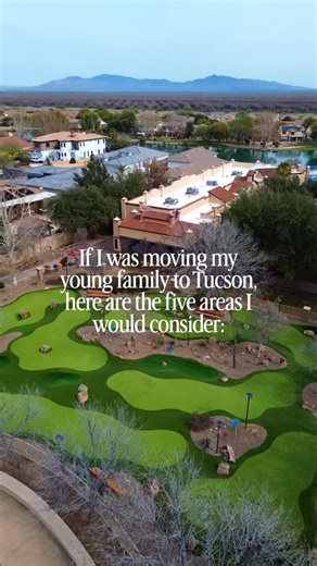Elijah Roth | Tucson, Arizona Realtor on Instagram: "If you’re moving your young family to Tucson, these are the 5 areas I’d look at first: 👉 Rancho Sahuarita One of the most family-focused communities in the Tucson area. Pools, parks, walking paths, schools inside the neighborhood, and tons of community events make it feel like a town built just for families. And theres even a mini golf course (the video)! 🏡 Average home price: ~ Mid 300k range 👉 Marana If you’re looking for newer homes and 