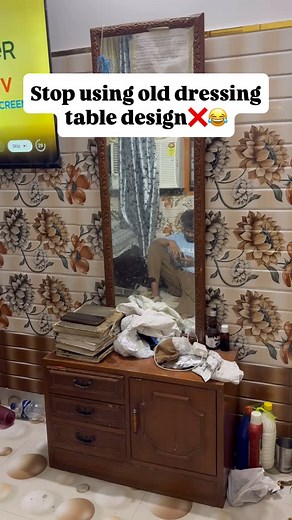 Shahzad on Instagram: "Stop using old dressing tables design❌😂 . . modern dressing table designs for bedroom 💕.. . . Try new latest dressing table, design with best quality dressing table, wall design,.. #luxuryinteriordesign #delhiinterior #dressing #3ddesign #dressingtable #interiordesign #home #hardwork #interiordesign #kitchen #bathroom #bedroom #livingroom #work #carpenter #electrician #delhiinterior"
