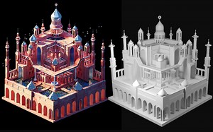 【3dmax建模】零基础城堡建模，场景大型结构练习案例教程