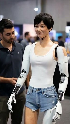 Humanoid Robot Girl Under Repair | Futuristic Lab Scene #AI #SciFi