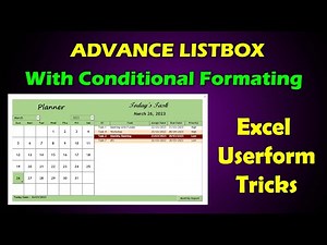 Excel Listbox Tips & Tricks : Monthly Planner Software with Conditional Formatting in Listbox