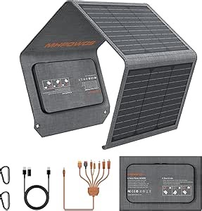 [Upgraded] MHPOWOS 40W Portable Solar Panel Charger with Triple Output (USB-C/USB-A/DC), 23% High-Efficiency & IP65 Water Resistant, Ultra-Compact Design for Backpack Camping Hiking Phone Power Bank