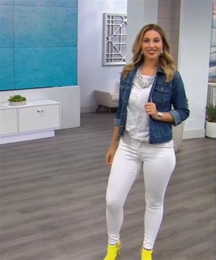 HSN model Erin modeling jeans 07