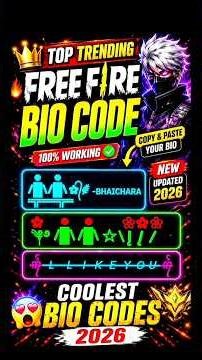 🔥 100% Working Free Fire Bio Codes 2026 | #freefire #gaming #shorts