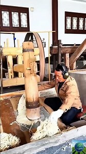 Traditional Handmade Paper Making Process | Incredible Wooden Pestle Craftsmanship #farming #viral