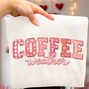 Retro Pink Coffee Weather Png, Faux Yarn Retro Pink Coffee Weather Png, Coffee Lover Png, Coffee Weather Png (design Sublimation) - Etsy