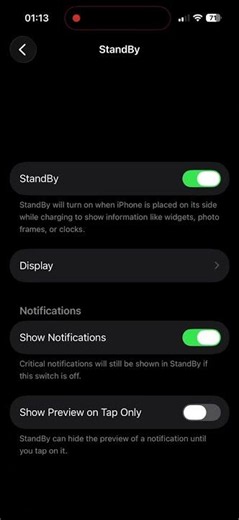 How to turn on/off StandBy iPhone
