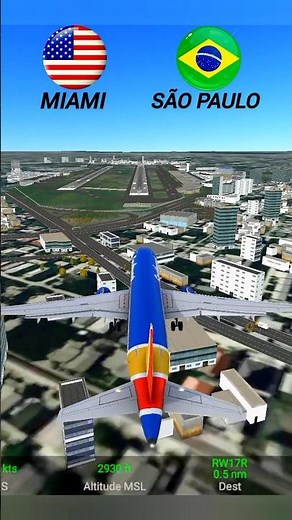 Miami🇺🇸 To São Paulo🇧🇷 With Southwest Airlines In RFS #shorts #aviation #rfs #headlight