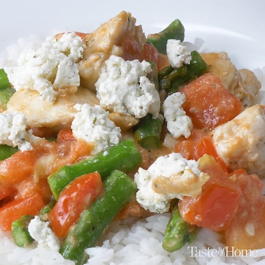 My husband was completely blown away by this on-a-whim goat cheese and chicken skillet meal. I can't wait to make it again very soon! —Ericka Barber, Eureka, California Get the full recipe for Chicken & Goat Cheese Skillet: https://trib.al/o8CLbJg | Taste of Home