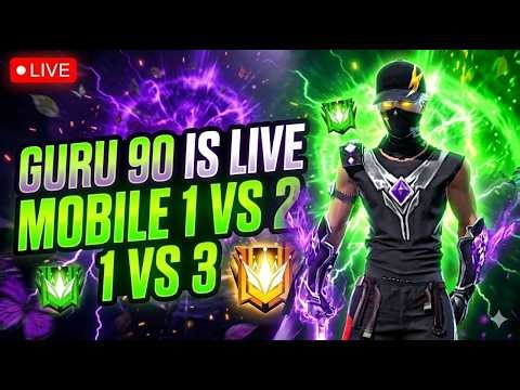FREE FIRE LIVE CUSTOM ROOM GIVEAWAY | FF GUILD TEST | GURU 90🤑96 #fflivegiveaway #freefirelive