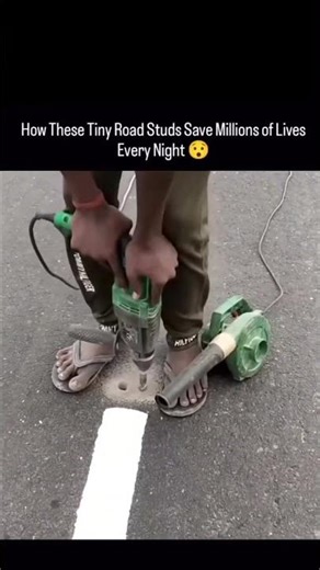 These small light reflectors, known as road studs or cat's eyes, are installed #fypシ゚ #viralshorts