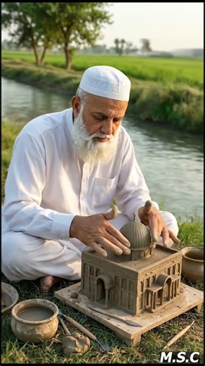 Clay Miniature Model of Masjid Al-Aqsa 🕌 | Handmade Mosque Model | DIY Clay Art #clayart #shorts