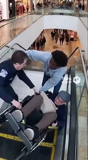 Shocking Wheelchair Escalator Disaster Averted by Security Guard