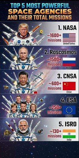 NASA 1600+ Missions vs China CNSA vs India ISRO – Space Power Ranking 2026!
