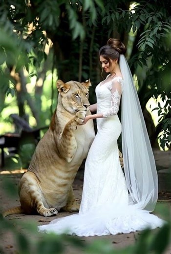 lion with bride #lion #bride #jungle