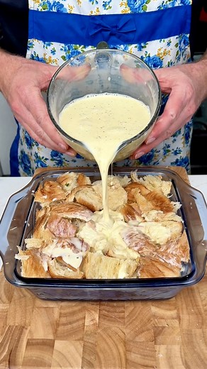 Ham n Cheese Croissant Breakfast Casserole | Drew Cooks
