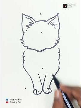 Cat drawing easy 🐈 How To Draw A Cat Step By Step #drawing_skill #catvideos