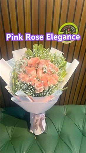 Elegant Pink Rose Bouquet by Vallimayil Flower Shop 🌸