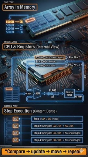 How CPU Finds the Largest Number in an Array | Internal Execution