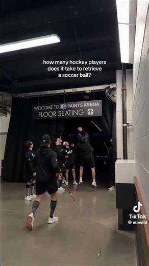 how many hockey players does it get to retrieve a soccer ball #minnesota #hockey #sports #athlete