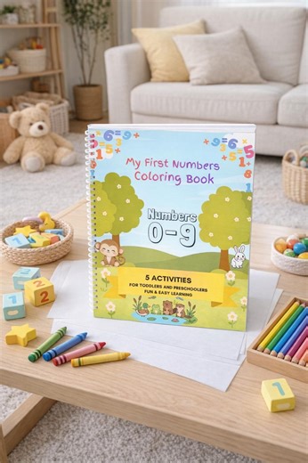 My First Numbers Coloring Book for Kids 3–5 | Preschool Activity Book | Learn Numbers 0–9 | Toddler Printable Workbook - Etsy