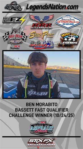 1.9K views · 20 reactions | Hear from Ben Morabito, winner of the Legends Bassett Fast Qualifier Challenge during the 2025 Legend Car Asphalt Nationals event at the LVMS Bullring (NV) on Friday, October 24. | Legends Nation | Facebook