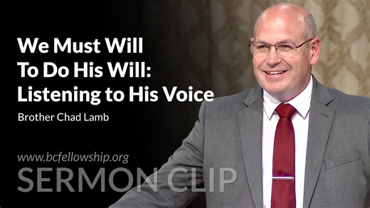 View sermon: https://tinyurl.com/WeMustWillToDoHisWill 250709 - Chad Lamb: We Must Will To Do His Will: Listening for His Voice | Believers Christian Fellowship