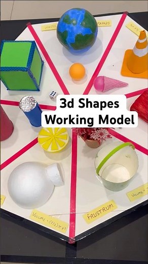3D shapes working model | Maths exhibition model | easy school project #3dmodel