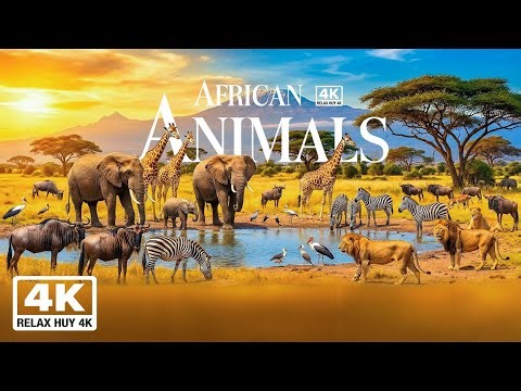 African Animals 4K 🌍 Scenic Relaxation Film With Calming Music | Peaceful Wild Nature