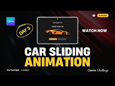 Car Sliding Animation in Canva | 20-Day Canva Challenge