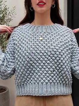 Suéter Tejido en Dos Agujas Fácil y Elegante 🧶 | Tutorial Paso a Paso | El Arte de Tejer #Shorts