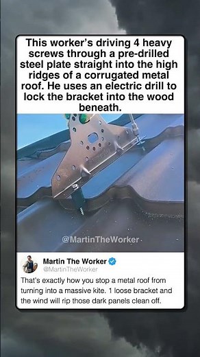 LOCKING DOWN A CORRUGATED METAL ROOF