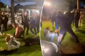 Shocking footage shows mass brawl erupting outside pub after England lose Euros final