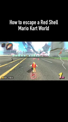 How to escape a red shell in Mario kart world!