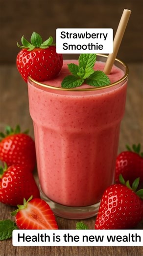 Strawberry smoothie for breakfast #smoothie #smoothierecipes #breakfast