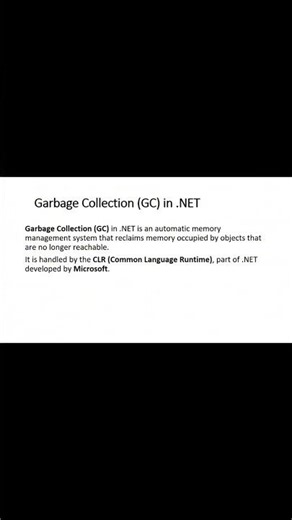Garbage collection in .NET. #dotnet #garbagecollection #gc