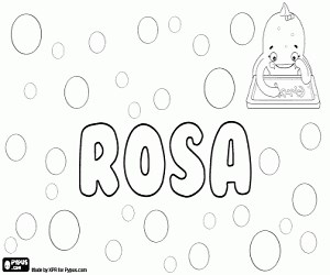 Rosa, name in many languages coloring page printable game