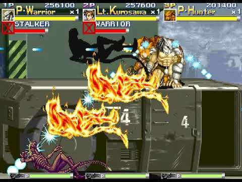 Alien vs Predator Arcade 3 players 1cc difficulty hardest