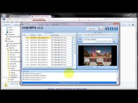 How to extract an MPEG2 file from a DVD using VOB2MPG v3